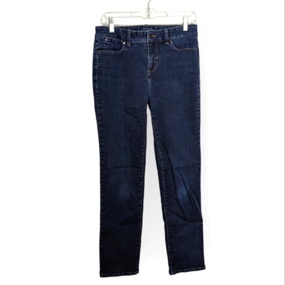 Talbot's Simply Flattering Dark Wash Denim Straight Leg Jeans Size 4 - Picture 10 of 10